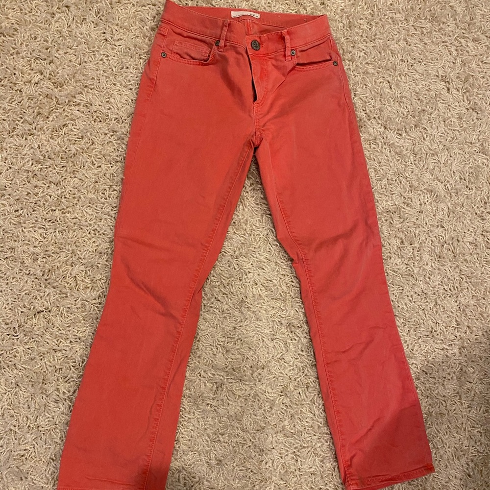 Loft Kick Crop Pink Jeans